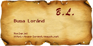 Busa Loránd névjegykártya