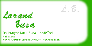 lorand busa business card